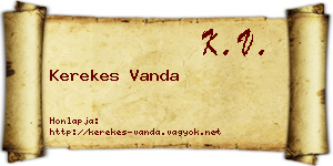 Kerekes Vanda névjegykártya
